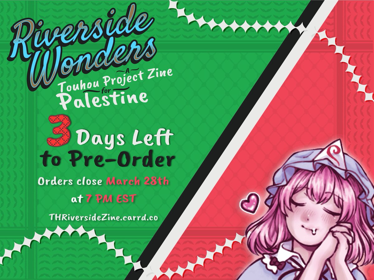 THRiversideZine's tweet photo. 🍉 Time is running out to pre-order Riverside Wonders! In 3 days we'll be closing orders and closing off stretch goals as well. ⌛

Let's stay going strong 'til the end! 💖💚 🖤🤍 https://t.co/Nx7YZnFKwM