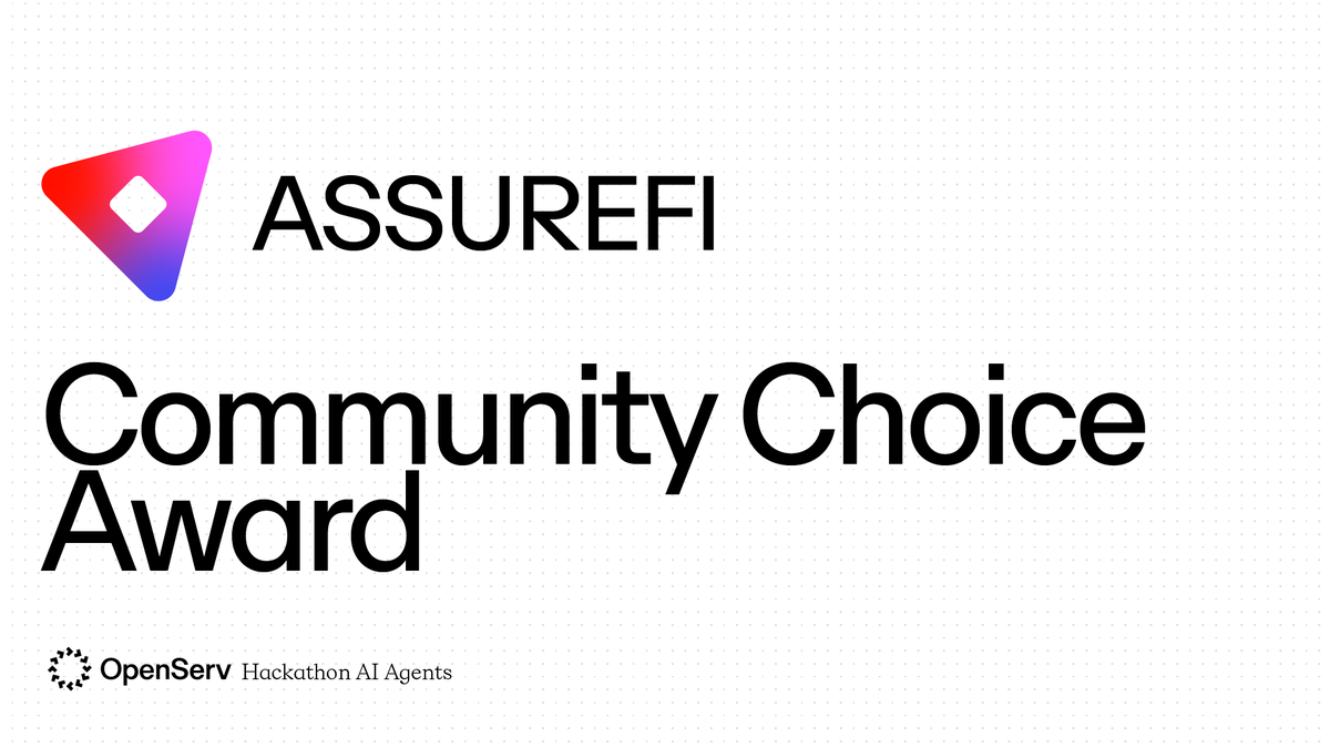 openservai's tweet photo. and finally, the community choice award goes to...

ASSUREFI: an AI-driven security platform that audits smart contracts, monitors liquidity, and provides trust scores to prevent scams in decentralized finance. https://t.co/KkDYt9YJw4