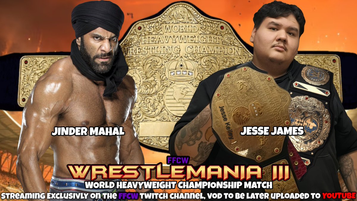 FFCWOfficial's tweet photo. All World Titles on the line! Royal Rumble Winners #SamMercer and @CMPunk take on @TatumPaxley and @EBischoff for the Mens/Womens FFCW titles! And we see @RajTheMaharaja and Trish Stratus take on @Kingsta187 and @RheaRipley_WWE for the FFCW World Heavyweight Titles! https://t.co/T9HgGRrjjx