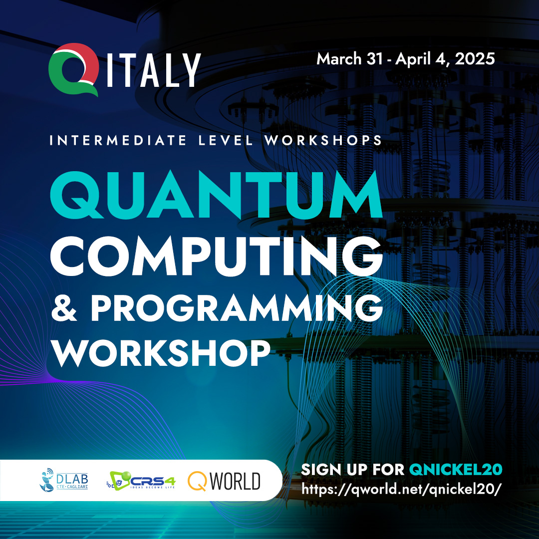 There are only a few days left to register for the #QNickel20 course on oracular programming and quantum computing organised by #QItaly, CRS4, and QWorld as part of the CTE Cagliari DLAB project. 

The workshop, like all QWorld courses, is completely free: qworld.net/qnickel20