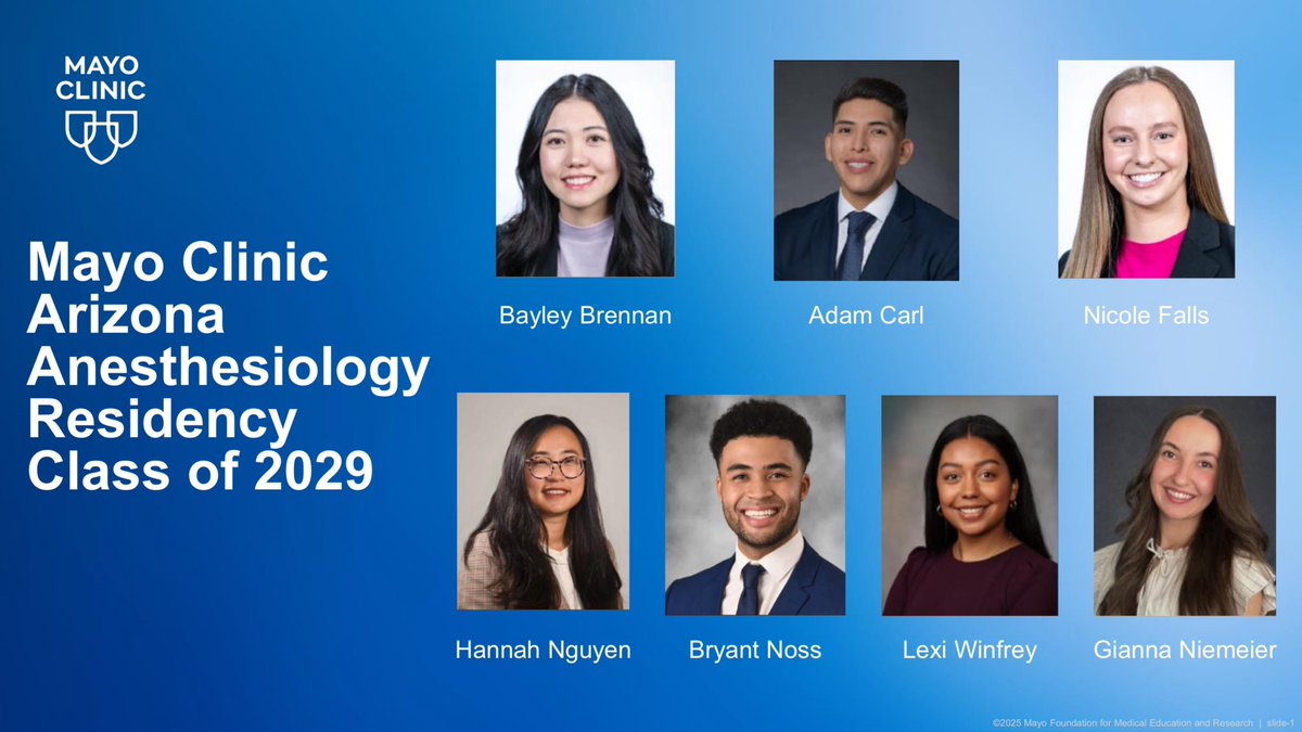 Congratulations to these future anesthesiologists! 

Welcome to the Mayo family!! 

#match2025 #anesthesiology #mayoclinic #arizona
