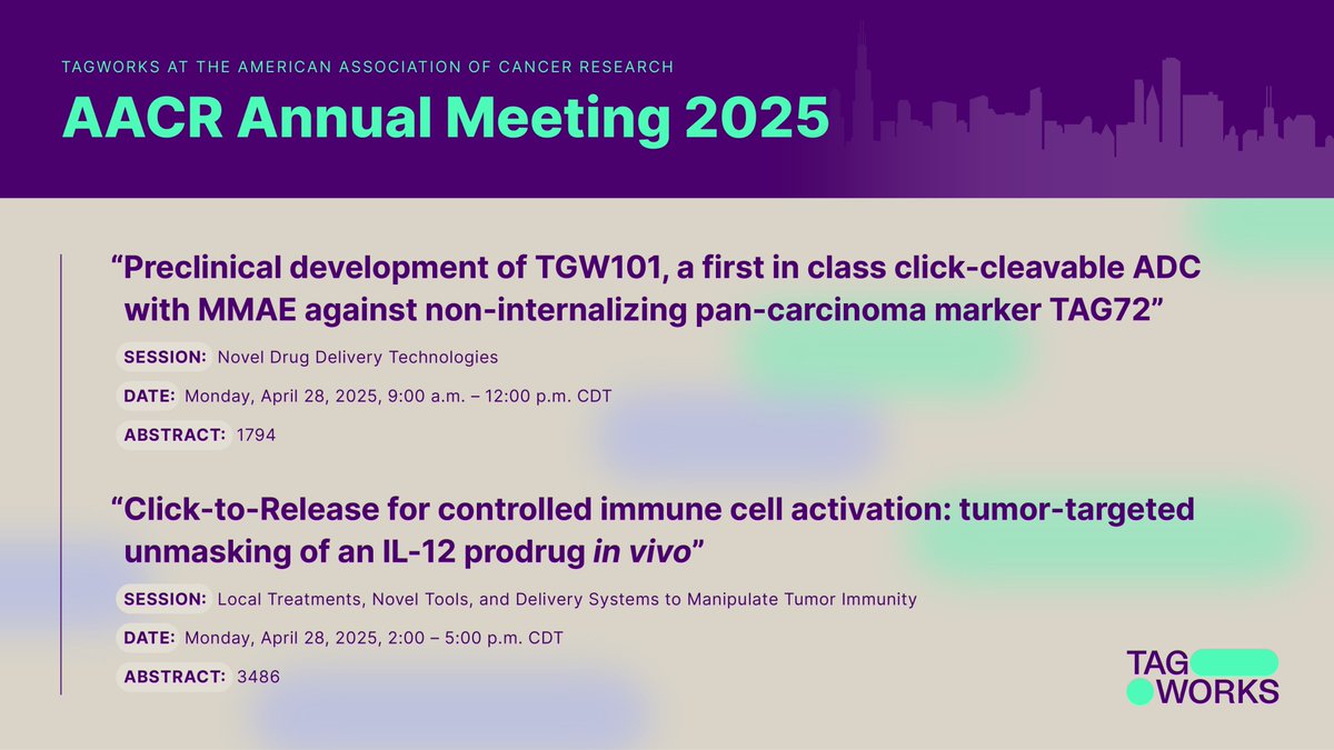 We look forward to attending #AACR2025! We will share preclinical data that demonstrate the potential of our pioneering Click-to-Release platform to improve the standard of care for patients with #solidtumor #cancers. Learn more: bit.ly/41HXGDZ #ADCs #oncology