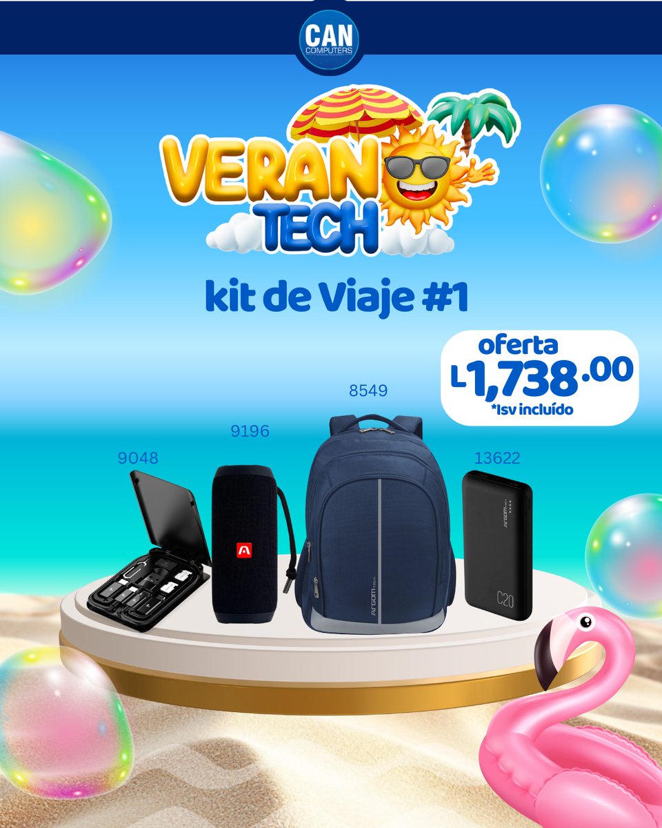 Cancomputers's tweet photo. 🌍✈️ ¡Lleva tu verano al siguiente nivel con el kit perfecto para viajeros tech! 😎☀️

🎶💼🔋 ¡Todo lo que necesitas para disfrutar de cada aventura con tecnología y estilo! 🚀🌴

#VeranoTech #CANComputers #ViajaConEstilo #TecnologíaPortátil #PowerBank #MúsicaSinLímites https://t.co/jmWBXzAG5J
