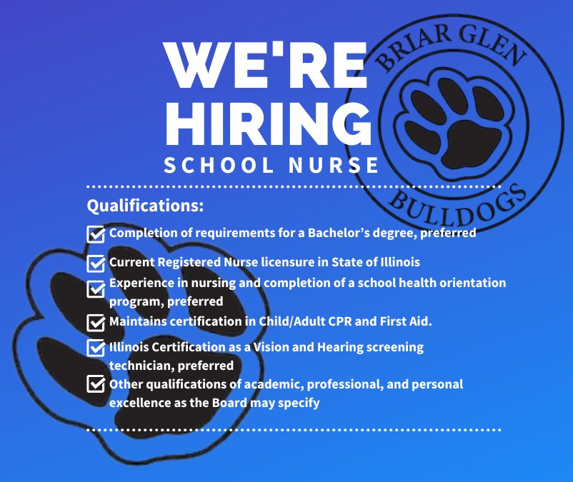 Briar Glen (@briarglenschool) on Twitter photo Weāre Hiring! <a href="/BriarGlenSchool/">Briar Glen</a> is looking for a dedicated School Nurse for the 2025-26 school year! Apply today and come join our team!
Apply here: tinyurl.com/4j3zpsuf Weāre Hiring! <a href="/BriarGlenSchool/">Briar Glen</a> is looking for a dedicated School Nurse for the 2025-26 school year! Apply today and come join our team!
Apply here: tinyurl.com/4j3zpsuf