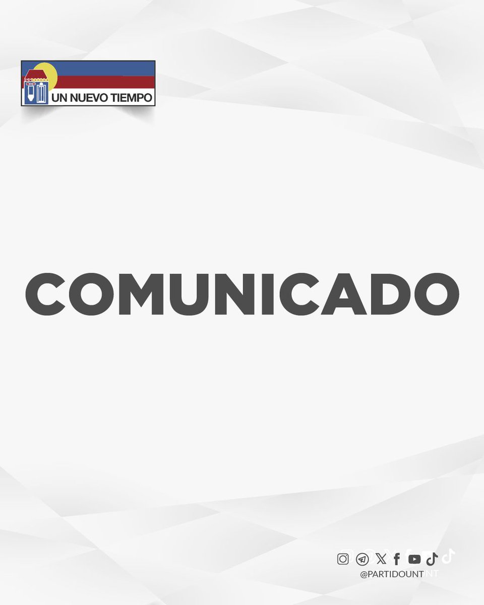 partidoUNT's tweet photo. El partido Un Nuevo Tiempo manifiesta su preocupación ante la posible imposición de sanciones. Consideramos que las sanciones, en su forma actual, no han demostrado ser una herramienta efectiva para abordar los problemas políticos de fondo que aquejan al país.

Los estudios de opinión señalan que un amplio sector de la población venezolana, más del 85%, percibe estas sanciones como un duro golpe, económico y social, adicional en su día a día, en lugar de una solución. Lejos de facilitar un cambio positivo, estas medidas han contribuido a complicar aún más el acceso a recursos esenciales, afectando la calidad de vida de los ciudadanos en un momento de extrema vulnerabilidad.

En Un Nuevo Tiempo abogamos por alternativas que promuevan el diálogo, la cooperación y el respeto a la soberanía, con el objetivo de encontrar caminos reales hacia la estabilidad y el bienestar de Venezuela. Instamos a la comunidad internacional a reflexionar sobre el impacto de estas políticas y a priorizar estrategias que apoyen al pueblo venezolano sin añadir mayores dificultades a su realidad.

Reafirmamos nuestro compromiso con una Venezuela en paz y próspera, donde las soluciones surjan de las negociaciones, del entendimiento y la voluntad colectiva de construir un futuro mejor.