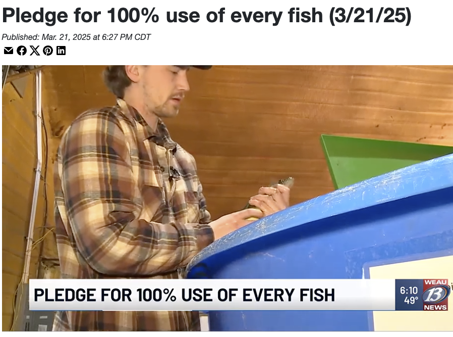It is exciting that Wisconsin food-fish producers are investigating ways to use all parts of a #fish. weau.com/video/2025/03/…
#aquaculture <a href="/WEAU13News/">WEAU 13 News</a> <a href="/UWiscSeaGrant/">Wisconsin Sea Grant</a>