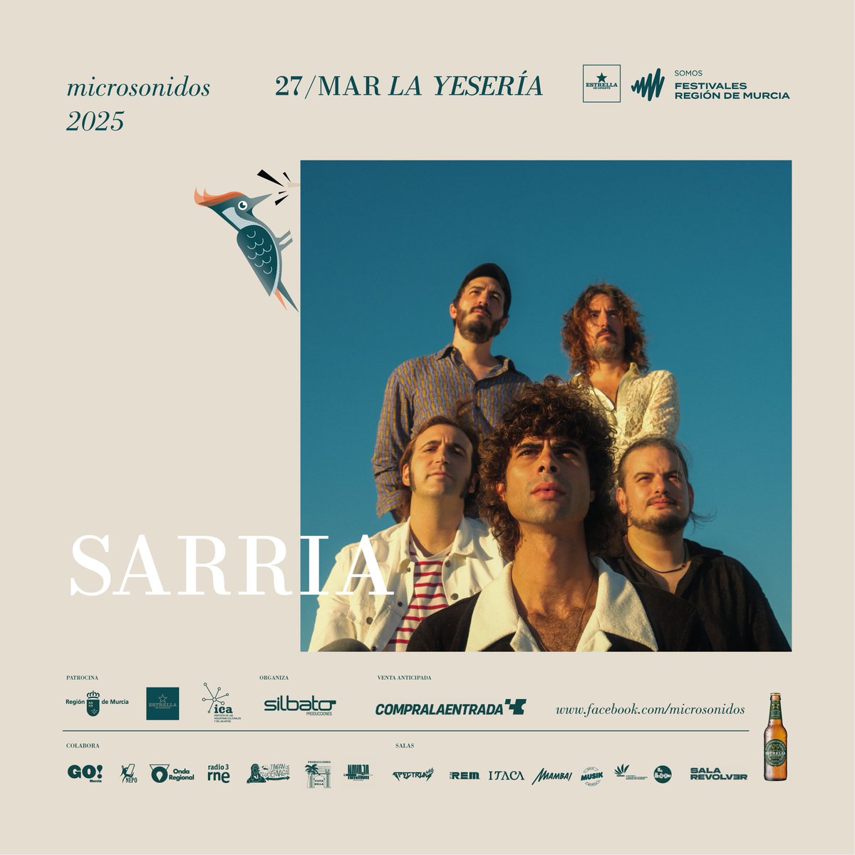 Bueno familia, este jueves tenemos SARRIA.

No os perdáis a este grupazo en la Yese, purita sesión de rock.

Últimas entradas aquí (quedan pocas e): silbato.compralaentrada.com/eventos/13763/…