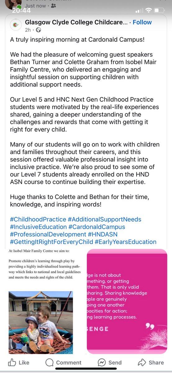 Big thanks to Glasgow Clyde College for having our staff as guest speakers today. Thanks to Bethan and Colette for sharing your knowledge. #professionallearning