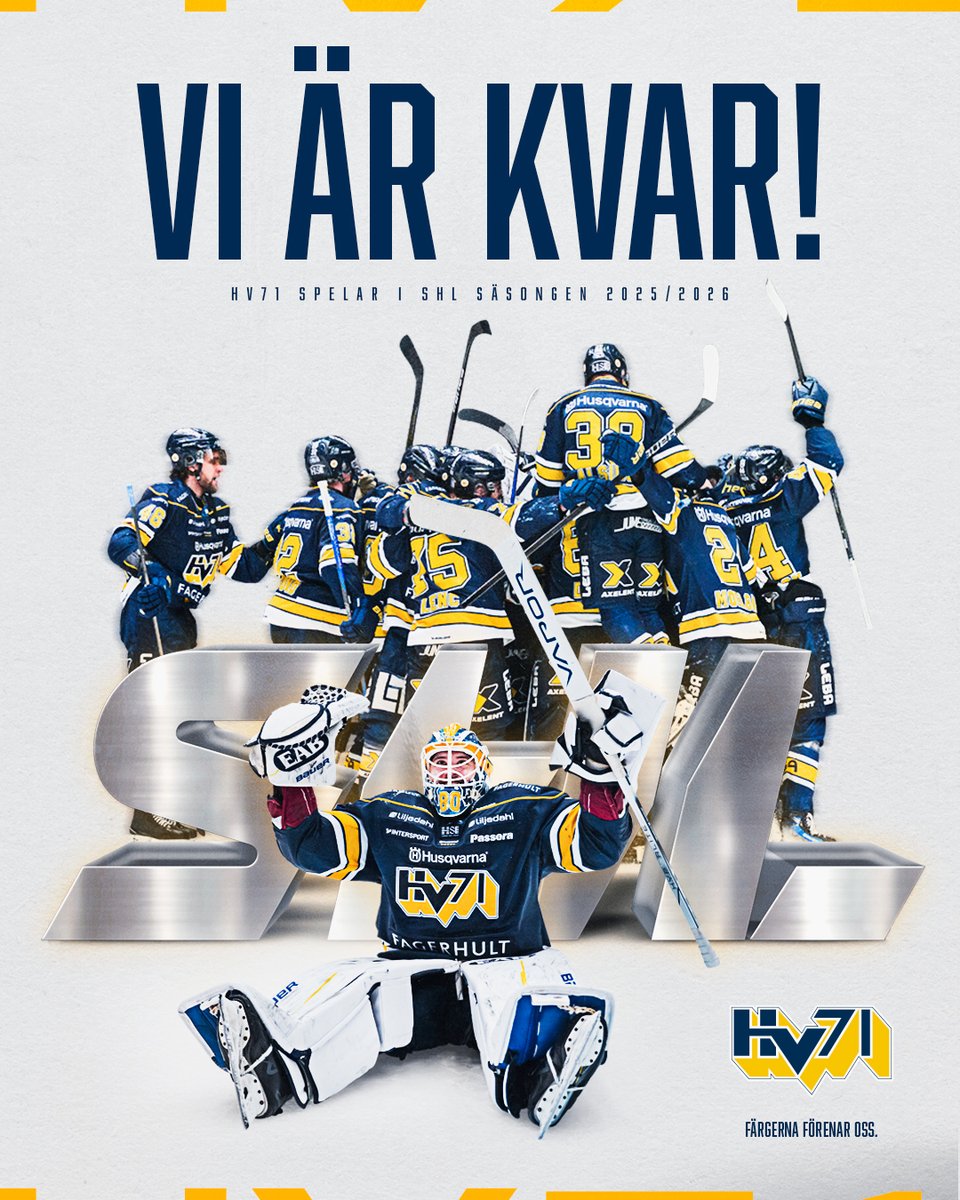 ✅ SHL 2025/2026!

⚪️ Färgerna 🟡Förenar 🔵 Oss

#HV71