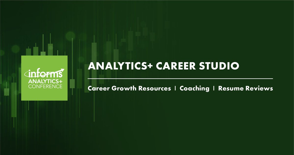 INFORMS is excited to announce Analytics+ Career Studio — focused on coaching, resume reviews, and career growth resources for students, early-career professionals, and more. Come join us at 2025 INFORMS Analytics+ Conference! hubs.ly/Q03dm9Gq0