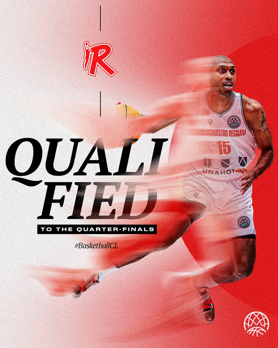 😤 𝐃𝐫𝐨𝐮𝐠𝐡𝐭 𝐞𝐧𝐝𝐬 𝐭𝐨𝐝𝐚𝐲 - Pallacanestro Reggiana are the first Italian team back to the #BasketballCL Quarter-Finals since Virtus Bologna in 2019! ❤️‍🔥