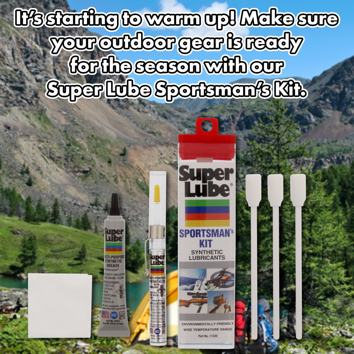It’s starting to warm up! Make sure your outdoor gear is ready for the season with our Super Lube Sportsman’s Kit. Learn more at super-lube.com/sportsmans-kit.

#Camping #Outdoors #Sports #Grease #Oil #GreatOutdoors #Camp #SuperLube