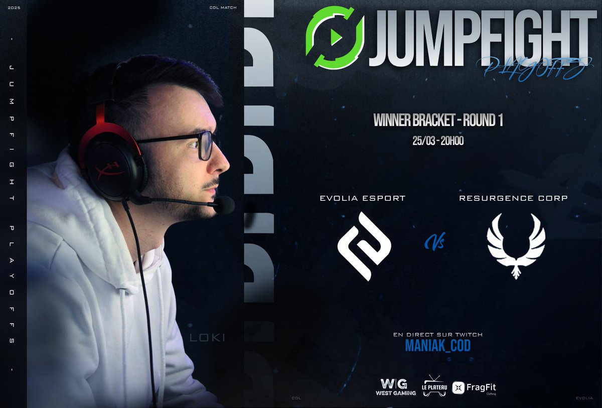 evoliaesport's tweet photo. Après un départ en mode diesel (hommage à leur CEO  👀) et un 0-2 sec, nos joueurs ont enclenché la 6e et été INARRÊTABLES. 💥

⚔️ VICTOIRE 3-2 vs @ResurgenceCorp 
🎯 #Jumpfight by @JumpShotFrance 

Reverse sweep validé, on retrouve @VaporiaEsport  au prochain tour !

GG Les GOATS

🎮 @LOKI7_ 
🎮 @PraaX_TL 
🎮 @slade7_ 
🎮 @SwearZo 

Let's Make History 🖤💙 #EVLAWIN

#EvoliaWin #RoadToVictory