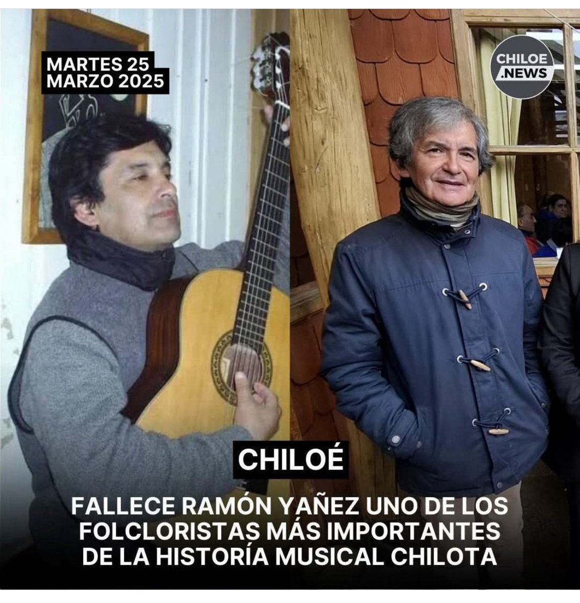 Una pérdida muy grande para la cultura de #Chiloé y especialmente para su pueblo Achao. El creador de todas las canciones del Grupo Caituy. 🙏🕯️🙏