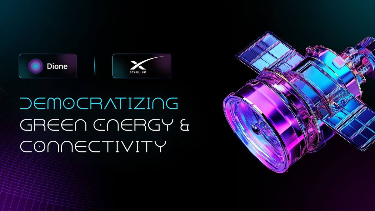 Starlink &amp; Dione: Energy, Connectivity, and Real Adoption ⚡️

Decentralized energy meets blockchain validation…no internet, no problem. This changes everything.

Energy Trading – Dione Electric’s marketplace lets communities produce, trade, and profit from renewable energy in