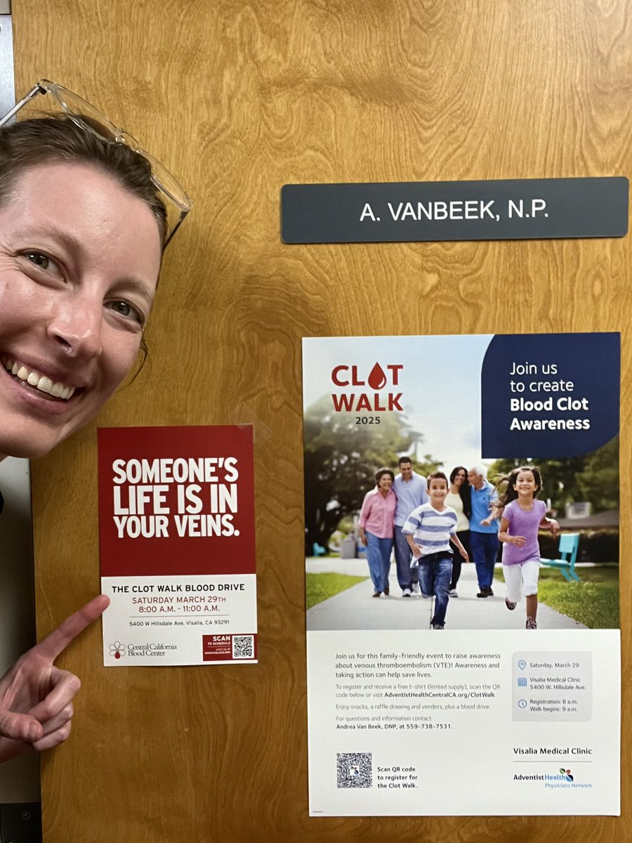 The countdown is on ⏰  3 days + 18 hrs until the Clot Walk! We have almost 200 attendees registered, including 26 blood clot survivors!  Sign up today to walk 🏃‍♂️ , + donate blood 🩸 
Register for the walk: AdventistHealthCentralCA.org/ClotWalk
Sign up to donate blood:
signup.com/go/uOshbyE