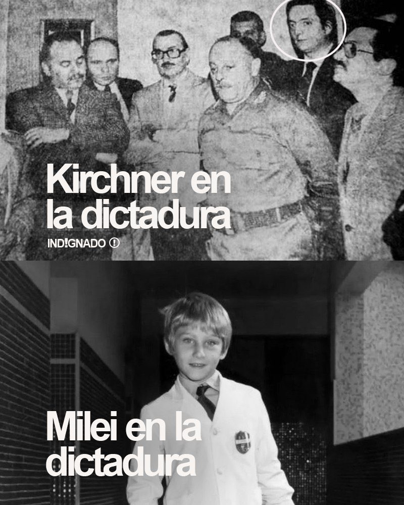 Che Cristina, che kuka: Acá está la prueba de que Milei es la dictadura. Compartí esta foto para que vean que Milei es la dictadura.