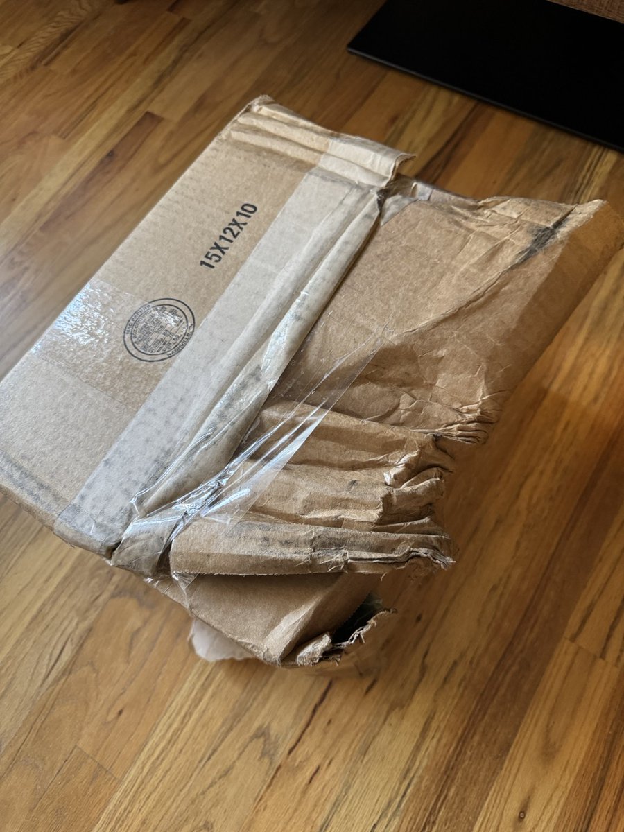 singersteve's tweet photo. My god @UPS did your driver literally KICK this out of the truck and down the street and into my yard? The delivery photo is about 50px x 50px and so blurry it barely even looks like a box. This driver needs to be fired. https://t.co/UFL5NdrZvn