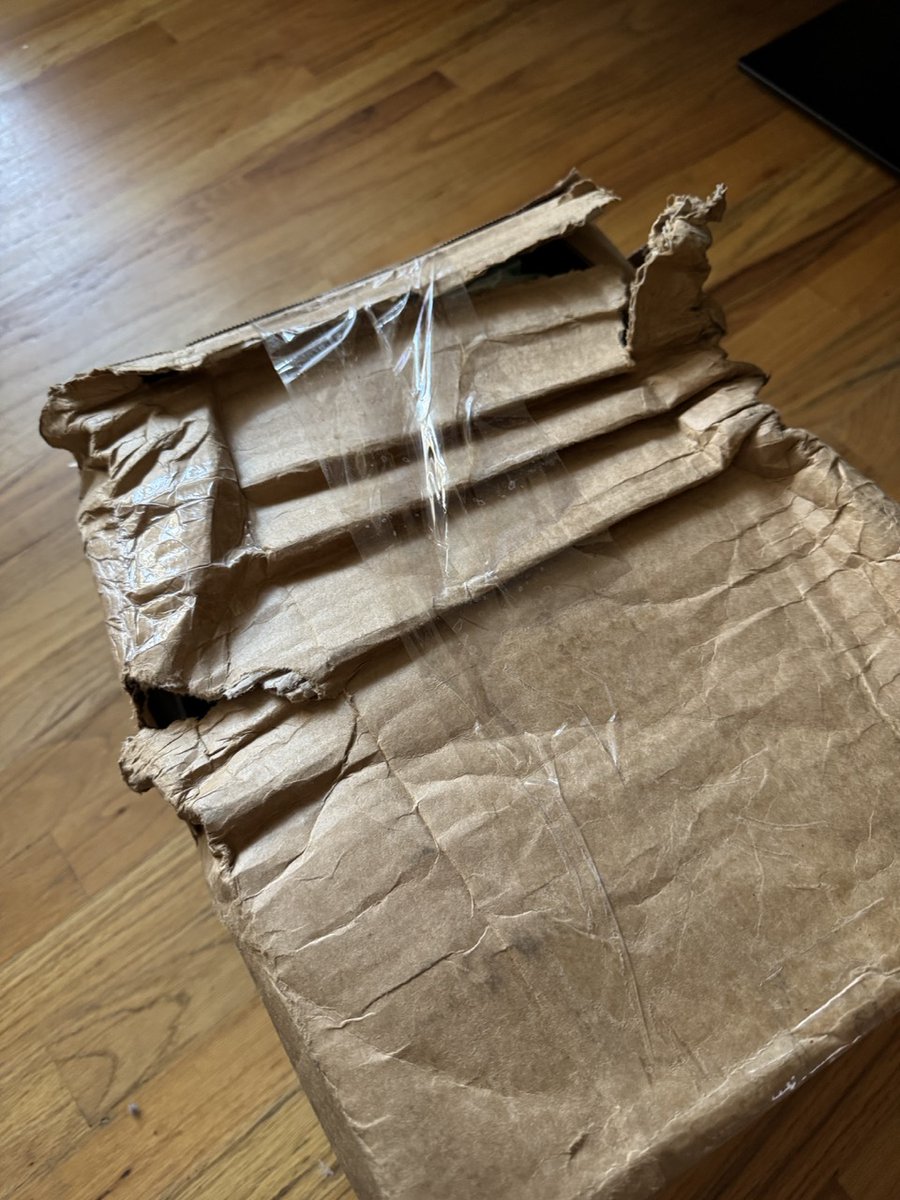 singersteve's tweet photo. My god @UPS did your driver literally KICK this out of the truck and down the street and into my yard? The delivery photo is about 50px x 50px and so blurry it barely even looks like a box. This driver needs to be fired. https://t.co/UFL5NdrZvn
