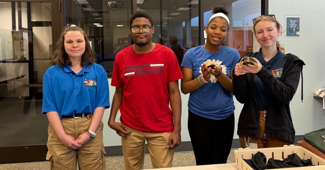 The Library hosted Rowan Wild from Dan Nicholas for a hands-on experience with SOAR students as part of Student Impact Grant programming for The Wild Robot. Special thanks to the Rowan-Cabarrus Community College Foundation for making this unique experience possible.