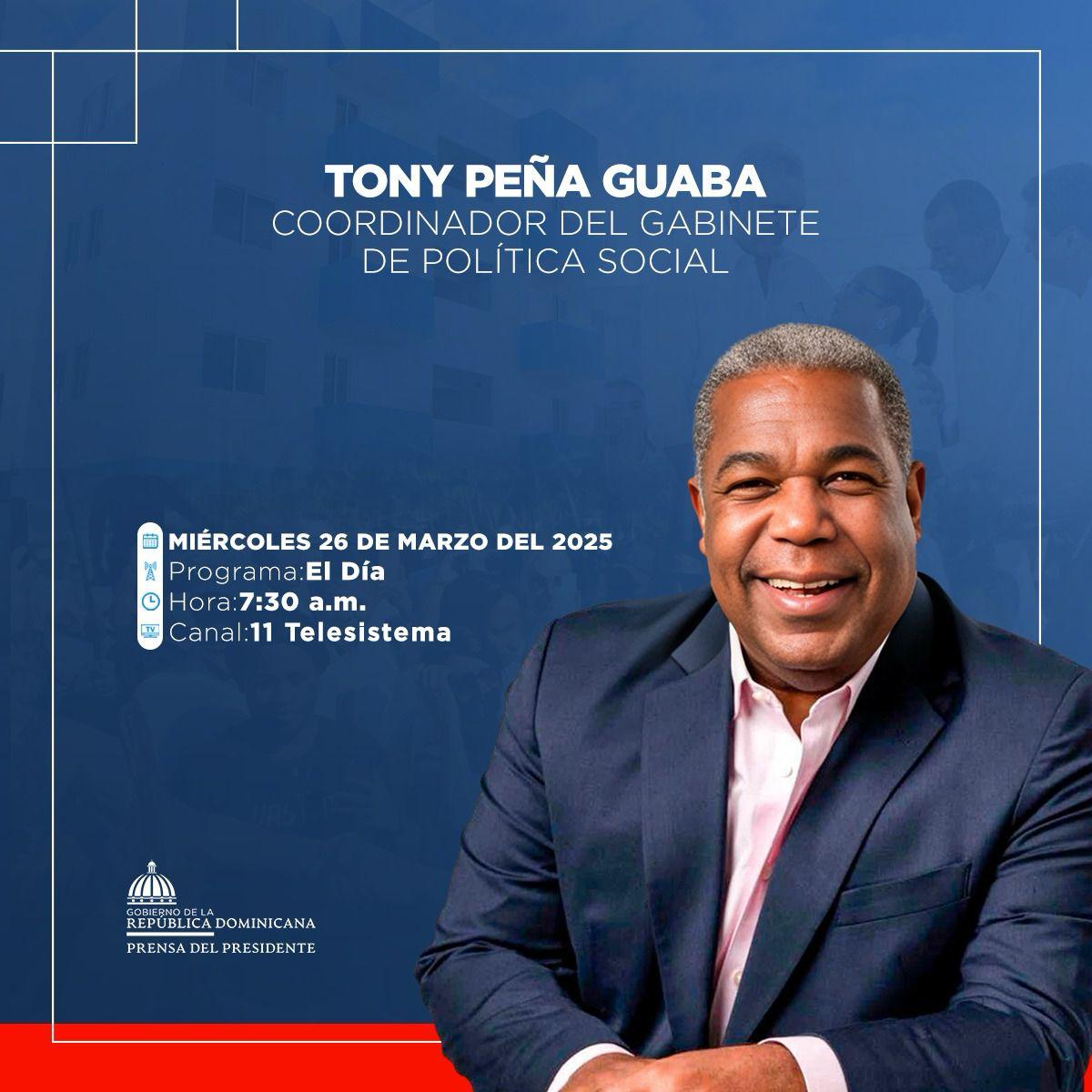 Les invito a ver el programa @eldia_rd  mañana miércoles 26 de marzo a las 7:30 a.m. por el Canal 11 Telesistema, donde compartiré detalles sobre nuestras propuestas y el trabajo que estamos realizando para mejorar la calidad de vida de todos.👏🏽

¡No te lo pierdas!