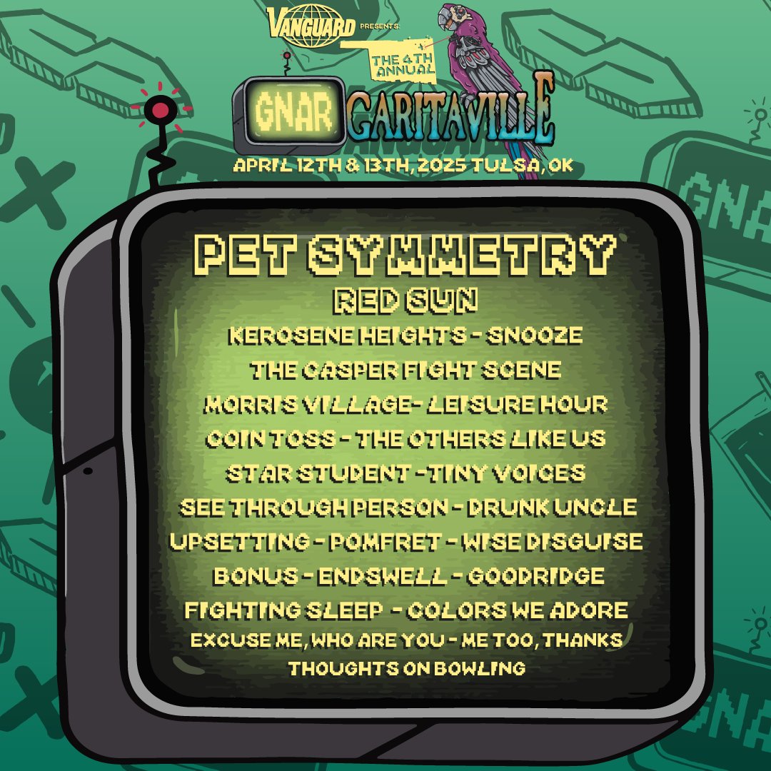 Count Your Lucky Stars Records (@cylsrecords) on Twitter photo Hey! <a href="/DrunkUncleATX/">Drunk Uncle</a> is headed on an 11 day tour with Upsetting to play Gnargaritaville with a bunch of other amazing bands. The fest takes place 4/12 and 4/13 in Tulsa, OK. Check out the lineup here: app.opendate.io/e/gnargaritavi…
All tour dates on flier. Hey! <a href="/DrunkUncleATX/">Drunk Uncle</a> is headed on an 11 day tour with Upsetting to play Gnargaritaville with a bunch of other amazing bands. The fest takes place 4/12 and 4/13 in Tulsa, OK. Check out the lineup here: app.opendate.io/e/gnargaritavi…
All tour dates on flier.
