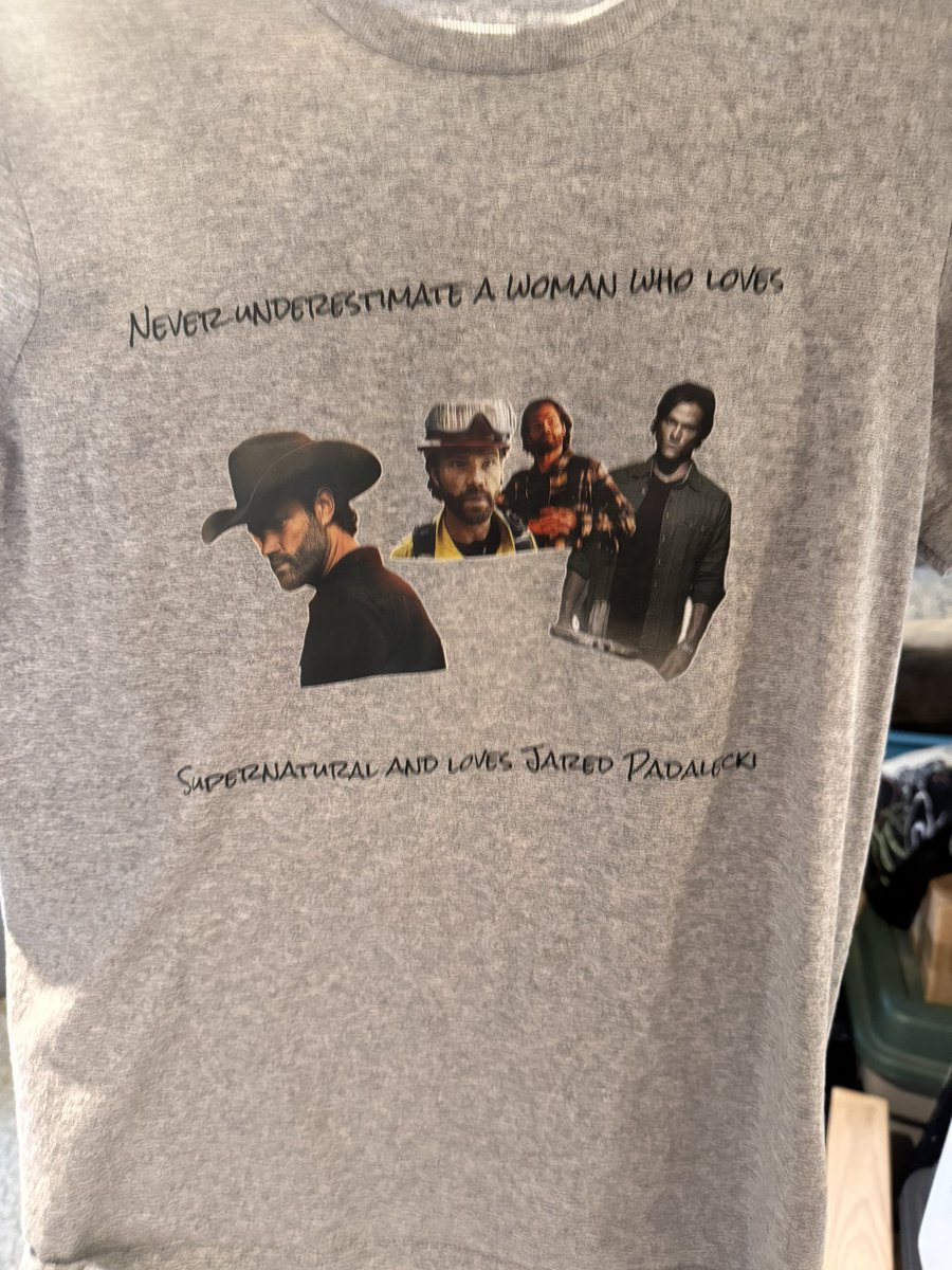 Here is the shirt that I wore this past Saturday at #FANEXPOCleveland2025 this is the shirt that <a href="/jarpad/">Jared Padalecki</a> loved I showed him at my photo op and he high fived me. He then again said he loved it when I had my auto op. They had a <a href="/JensenAckles/">Jensen Ackles</a> shirt that said this but not one created
