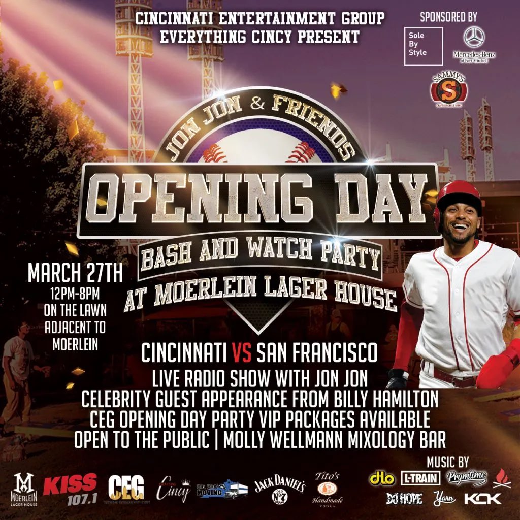 wyattstone2019's tweet image. Big reds opening day party happening on Thursday at @MoerleinLH !!!! Former reds superstar @BillyHamilton will be there with @CincyHat !!! @KISS107 will be there having a live radio show with @jonjononair !!! From 12 to 8!!! @TheTiffPotter go reds @bengaljims_BTR