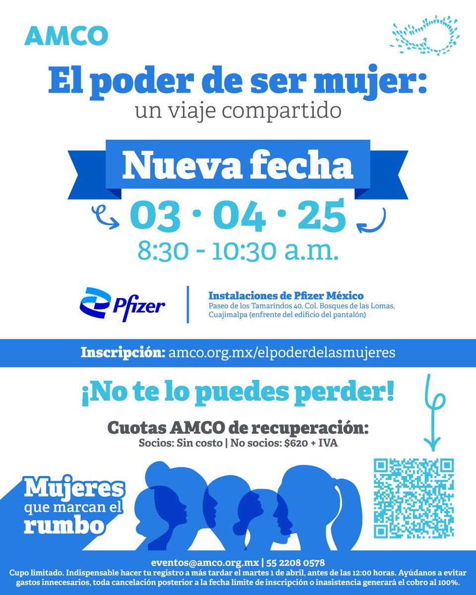 #EventoAMCO
Recorremos una semana el panel: El poder de las mujeres, un viaje compartido.
Intercambia experiencias con una visión renovada, sólidas para alcanzar las metas profesionales, sociales y personales hacia la equidad. 

Inscripciones👉 amco.org.mx/elpoderdelasmu…