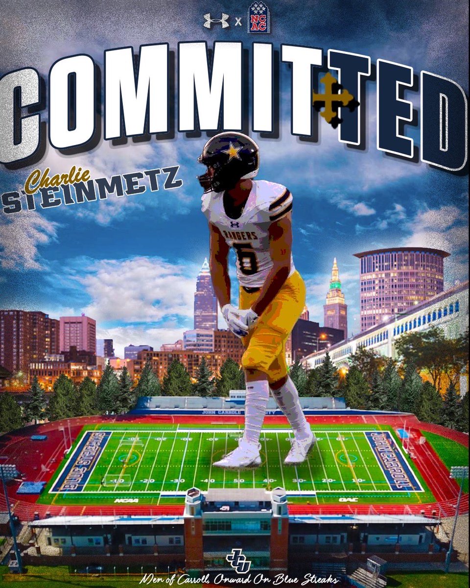 Charlie Steinmetz (@csteinmetz6) on Twitter photo I have decided to continue my academic and athletic career at John Carroll University! Thank you God, all my family, friends, coaches and everyone who has supported me throughout my high school career!! <a href="/JCUFootball/">John Carroll Football</a> <a href="/coachDeanPaul/">Dean Paul</a> <a href="/FBCoachTJ/">Travis James 🇺🇸</a> <a href="/NRRangerFootba1/">NR_Ranger_Football</a> I have decided to continue my academic and athletic career at John Carroll University! Thank you God, all my family, friends, coaches and everyone who has supported me throughout my high school career!! <a href="/JCUFootball/">John Carroll Football</a> <a href="/coachDeanPaul/">Dean Paul</a> <a href="/FBCoachTJ/">Travis James 🇺🇸</a> <a href="/NRRangerFootba1/">NR_Ranger_Football</a>