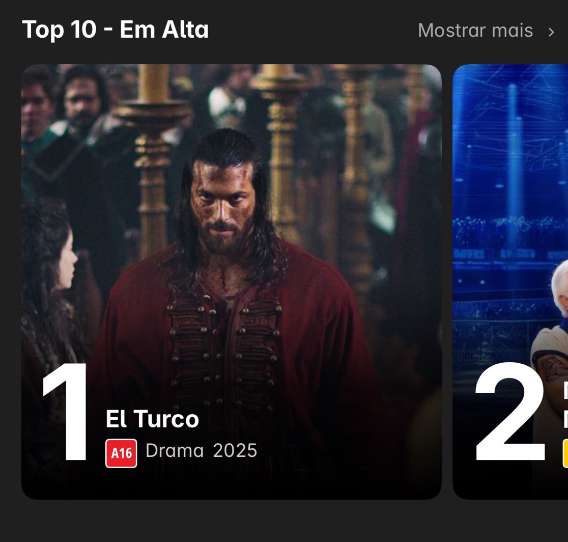 #EntreteTürkiye 🇹🇷 

🔥 Sucesso no Globoplay! 

A série #ElTurco, estrelada por #CanYaman, entrou para o TOP 10 de séries mais assistidas na plataforma. 

Cheia de suspense, romance e muitas reviravoltas, a produção já conquistou os brasileiros! 

Você já assistiu? 👀