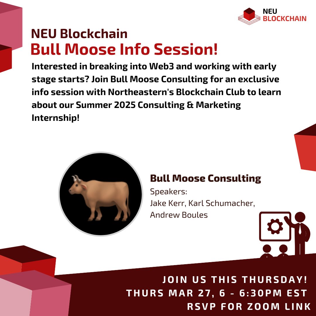 Incoming speaker event w/ Jacob Kerr, Karl Schumacher, Andrew Boules

RSVP here form.typeform.com/to/qT3JvBzG

Job Description page:

agreeable-justice-899.notion.site/Bull-Moose-Tal…