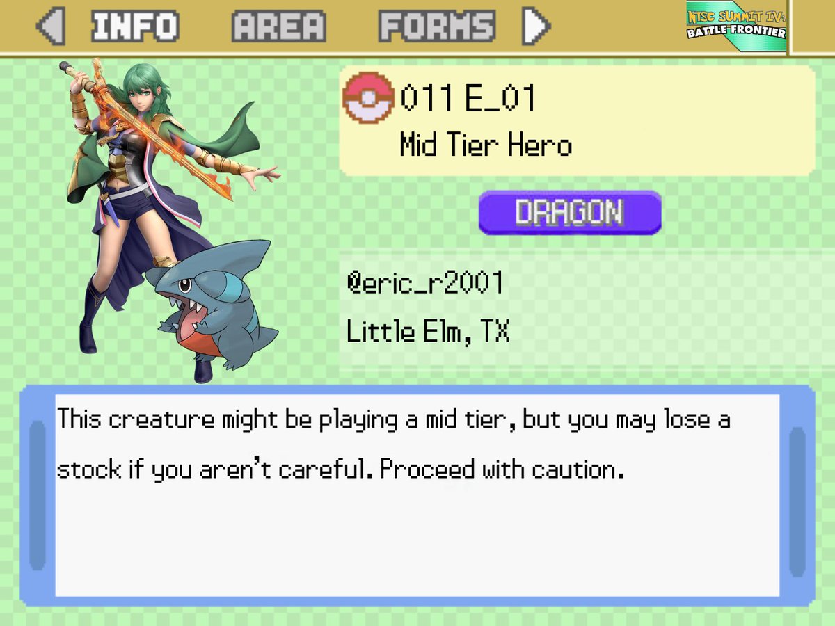 North Texas Smash Club (@ntscsmash) on Twitter photo Poking from a distance, <a href="/eric_r2001/">E_01🔜@animenyc</a> is playing in NTSC Summit IV: Battle Frontier! Can this mid tier hero crush the competition to latch onto the gold? Poking from a distance, <a href="/eric_r2001/">E_01🔜@animenyc</a> is playing in NTSC Summit IV: Battle Frontier! Can this mid tier hero crush the competition to latch onto the gold?
