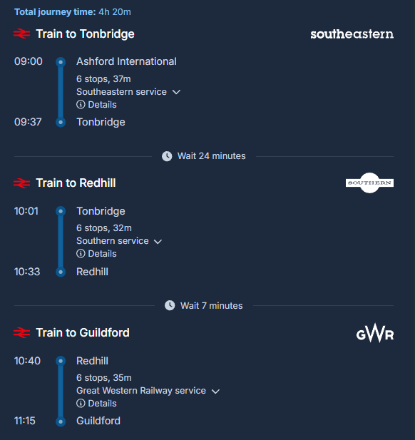 Jezz Da Bezz (@bezz_da) on Twitter photo Just been reminded about the horrible connection times at Tonbridge on <a href="/SteveWhiteRail/">Steve White</a> <a href="/Se_Railway/">Southeastern</a>! This is the best connection time there is when coming from the coast. The line would be so much more useful with a reasonable connection time at Tonbridge; compare it to Redhill! Just been reminded about the horrible connection times at Tonbridge on <a href="/SteveWhiteRail/">Steve White</a> <a href="/Se_Railway/">Southeastern</a>! This is the best connection time there is when coming from the coast. The line would be so much more useful with a reasonable connection time at Tonbridge; compare it to Redhill!