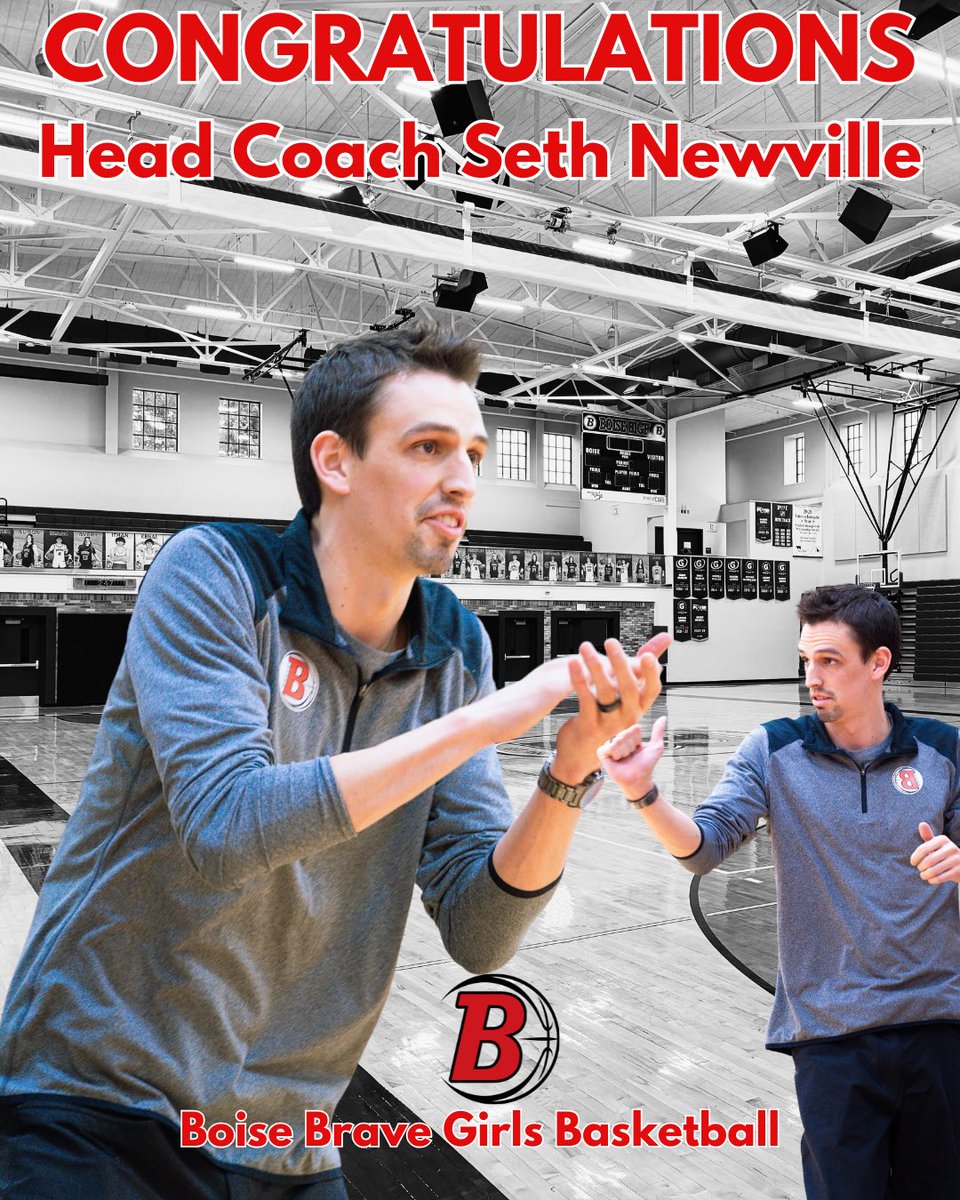 Congrats to Coach Seth Newville on being named Head Coach of Boise Girls Basketball! Let’s go Brave!!  🏀💪