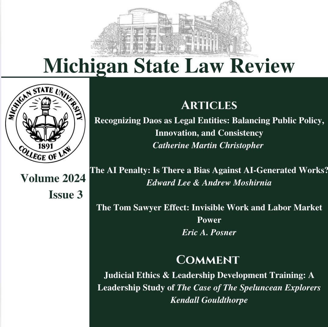 NEW PUBLICATION ALERTS:
First, our very own Senior Notes Editor, Reem Albudoor, has her article discussing generative AI published on our forum.

Second, our team published the third issue of our 2024 volume. Head to our site to read the amazing articles.