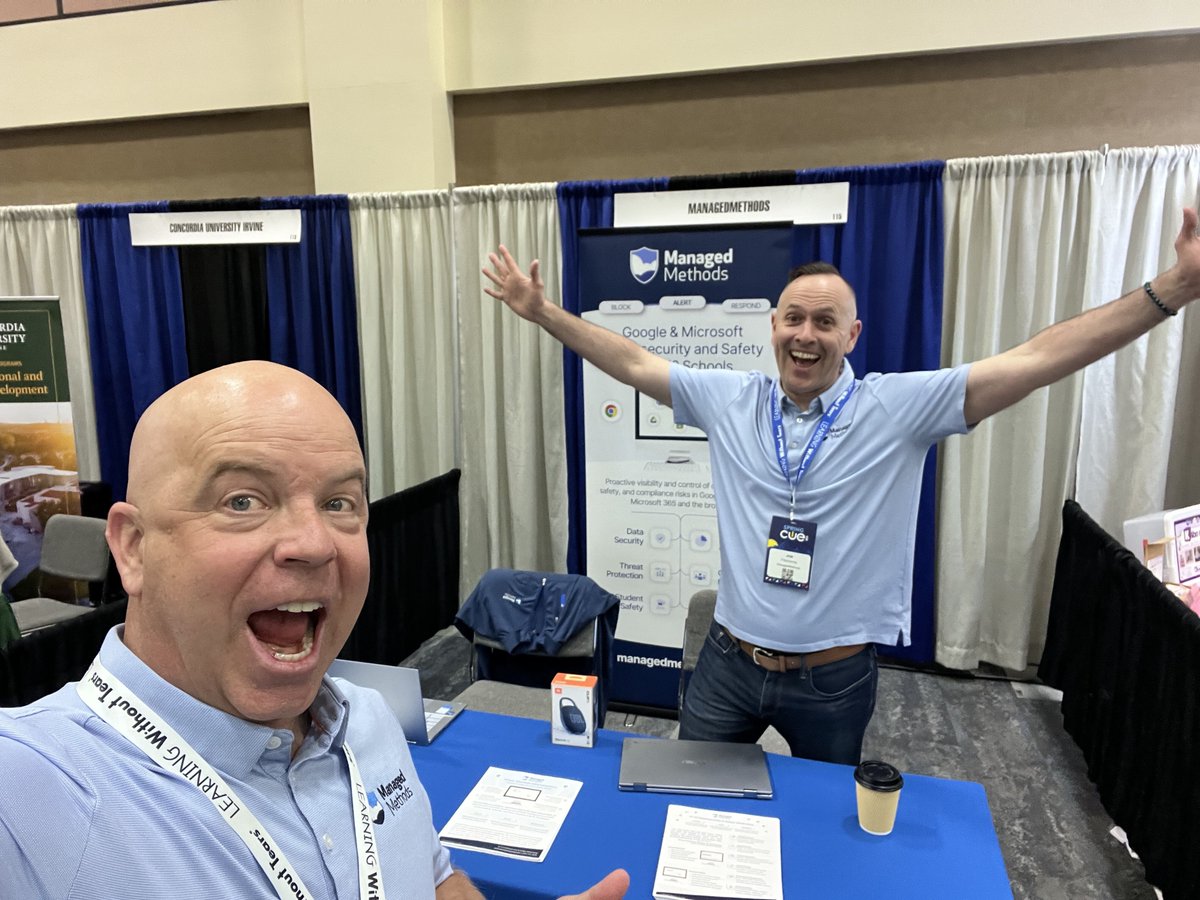managedmethods's tweet image. We had a blast at #SpringCUE last week in Palm Springs! Thanks to everyone who came by our booth and chatted with us about the importance of cybersecurity and student safety. 🌴😎☀️