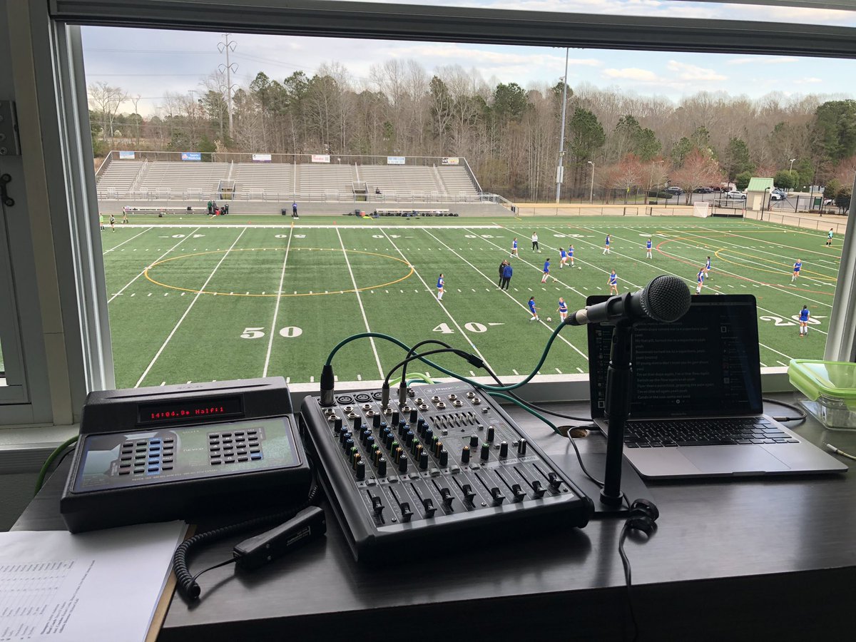 First High School soccer game of the year. I do many jobs when I’m announcing for high school. Music, clock and announcing. #LetsGoJamestownEagles