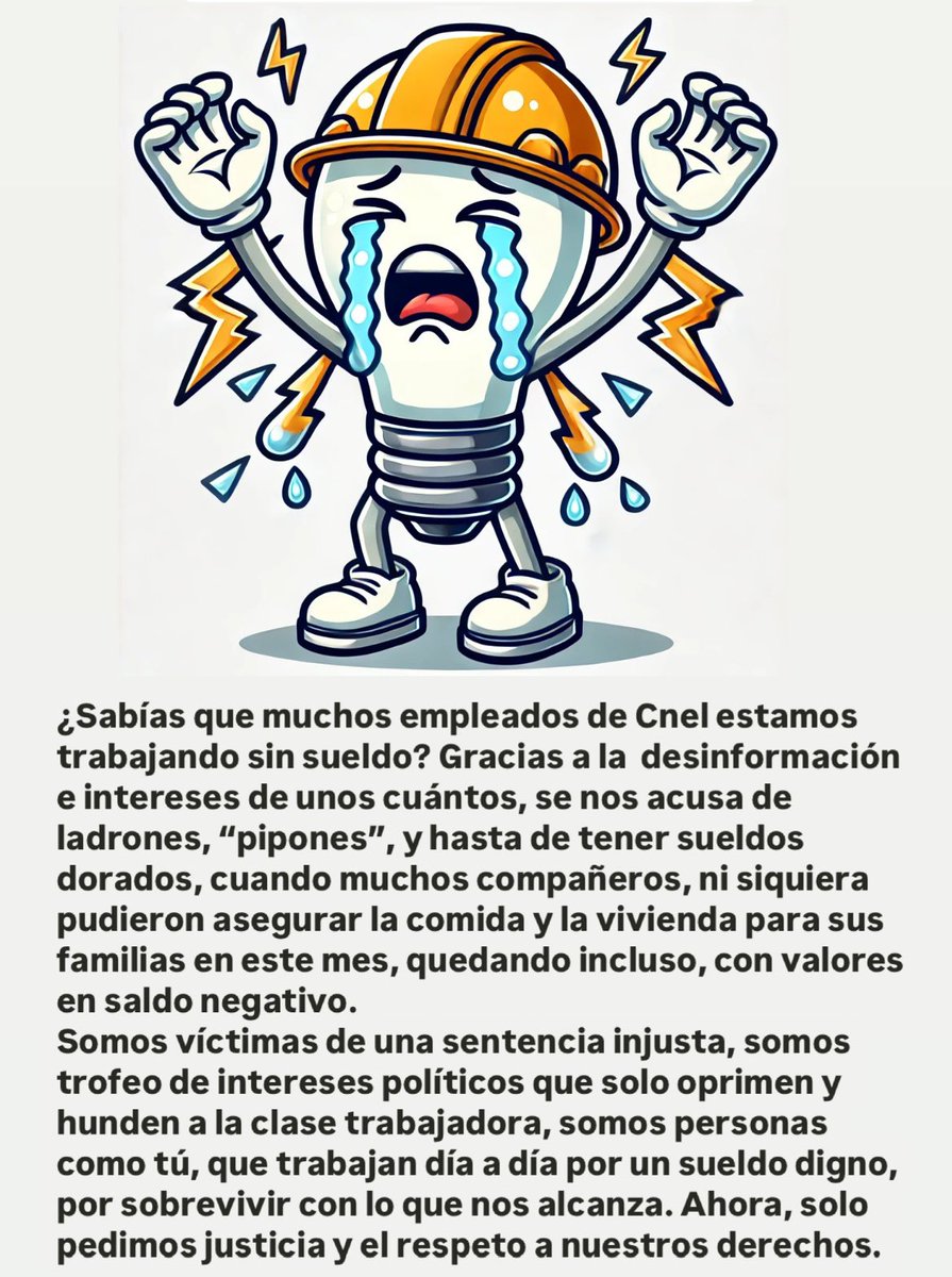 christinasanlu's tweet photo. #HonradosNoDorados #TrabajoSinSueldo #JusticiaCnel #UnidosMasQueNunca @ComiteCNELEP @OITAndina @CIDH @AsambleaEcuador https://t.co/95FH8lEWtT