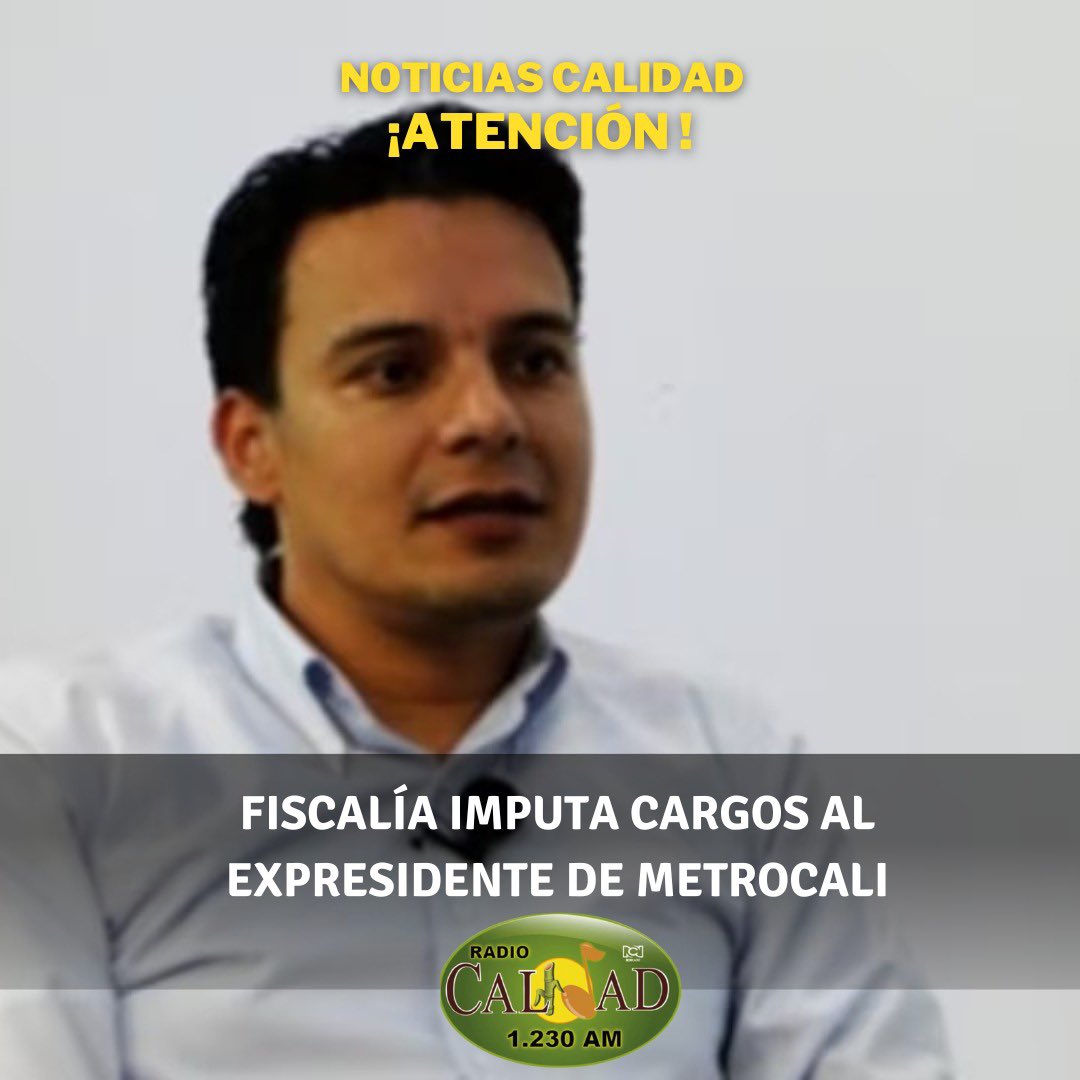 AlertaCalidad's tweet photo. #JUDICIAL | 🚨 La Fiscalía General de la Nación imputó cargos por el delito de peculado por apropiación a favor de terceros a Luis Eduardo Barrera Vergara, expresidente de Metrocali.
#NoticiasCalidad #Cali #Metrocali https://t.co/FJqgI55aej