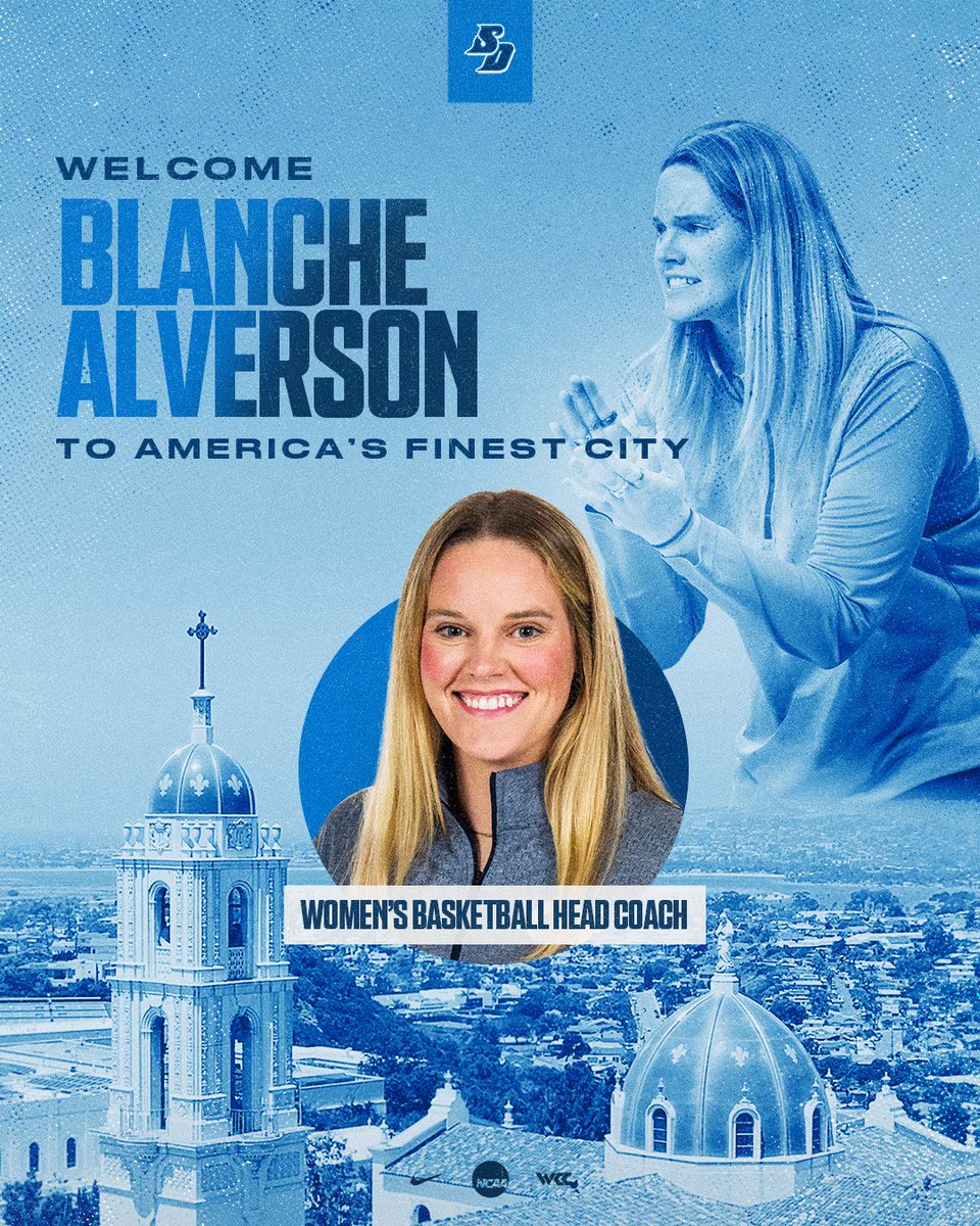 A new era of San Diego Women's Basketball begins TODAY.

Please join us in welcoming head coach Blanche Alverson to America’s Finest City!

🗞️: bit.ly/42hsHyO

#GoToreros