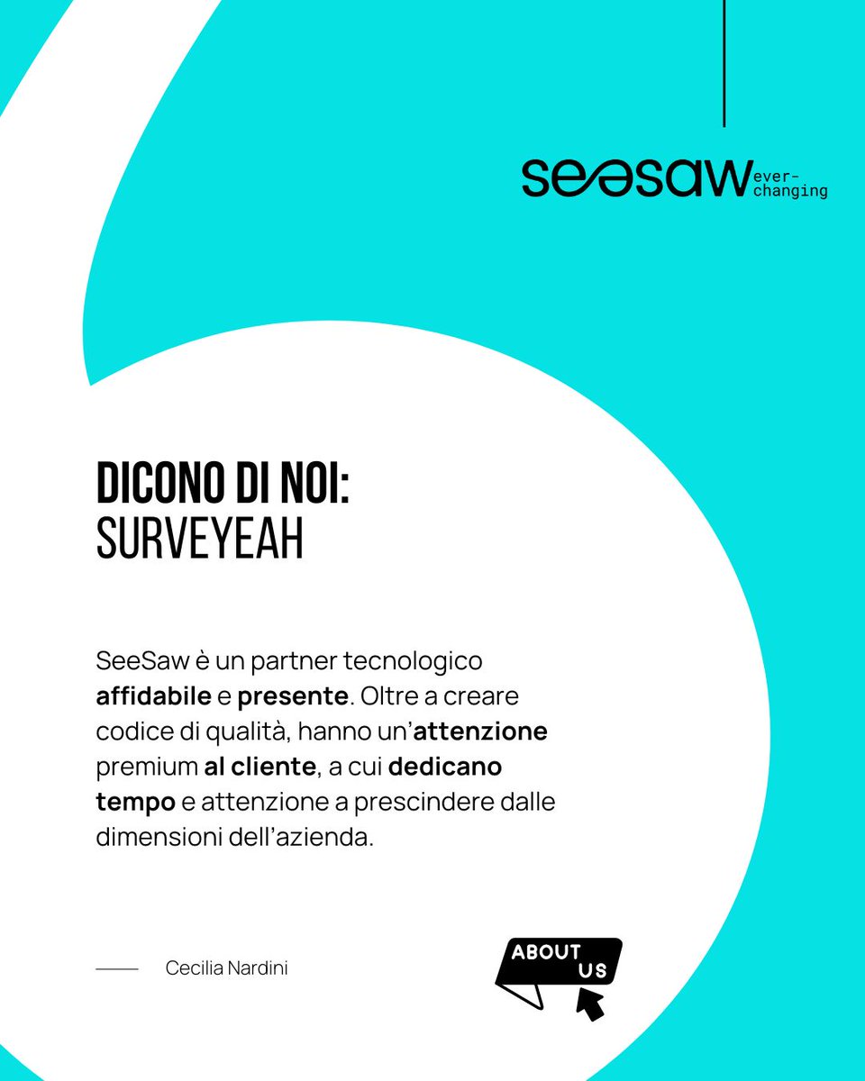 Spoiler: non scriviamo solo codice, ma anche storie di successo. E i nostri clienti sono sempre i protagonisti! 💡

#seesaw2025 #SeeSaw #everchanging #software #diconodinoi #aboutus