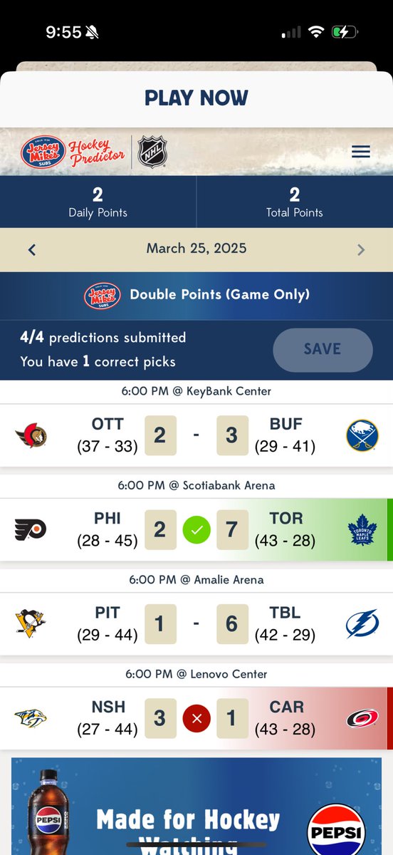 Cooperflaggot's tweet photo. Jersey mikes now allows you to bet on puck??? #expand https://t.co/KByHue2wtg