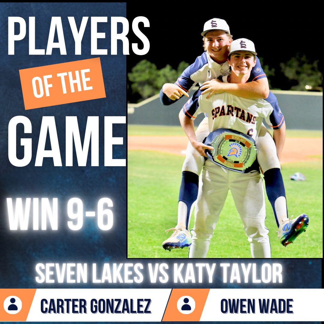Spartans win! 

Big time outing by Carter Gonzalez and <a href="/Owade_04/">Owen Wade</a> had a great day at the plate!