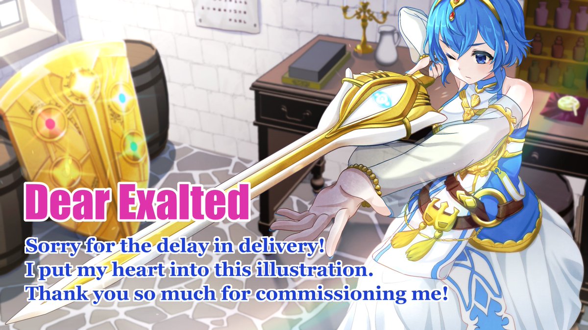 I have deliveryed the illustlation on Skeb^^
Thank you very much!
@/An_Exalted