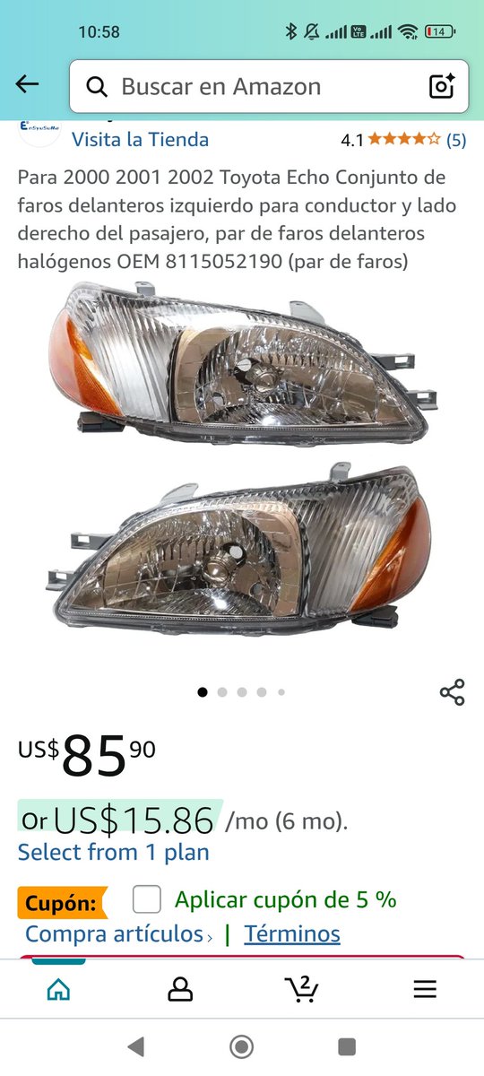 marvtnt178's tweet photo. @JuanRecioM Por ejemplo un sobrino chocó su Yaris 2001, por una pantalla delantera usada le estaban cobrando casi 6 mil pesos, las dos en Amazon cuestan 110 con todo el manejo y envío. Así no. https://t.co/E7GWUDICcw