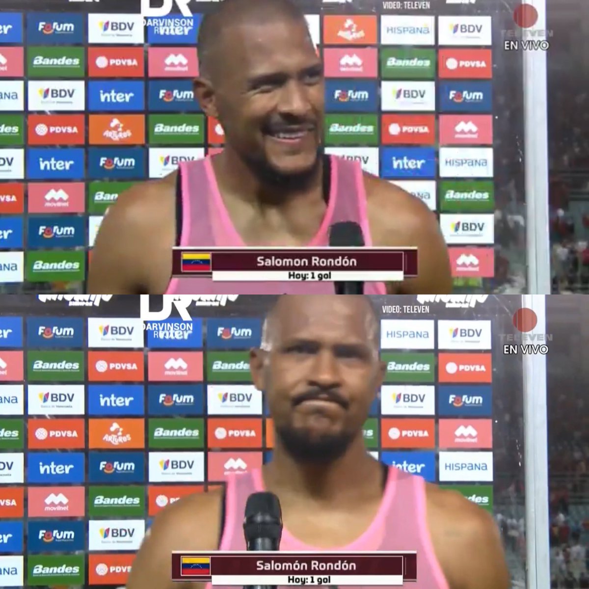 Qué momento tras el Venezuela-Perú.

El periodista le dice a Salomón Rondón:
"Has vivido de todo con la selección. Has anotado muchos goles. Qué tan importante sería disputar un Mundial con Venezuela?"

Salo se queda sin palabras y deja la entrevista al borde de las lágrimas.