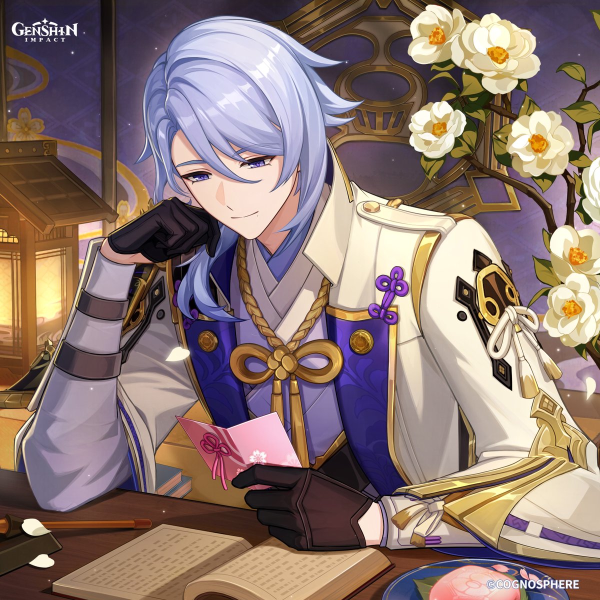 Happy Birthday, Kamisato Ayato! #GenshinImpact #KamisatoAyato

Time truly passes us by in the blink of an eye. The season to admire the flowers arrives once more.
Coincidentally, the desserts my sister brought over are made from sakura blossoms... It is said, "to appreciate the