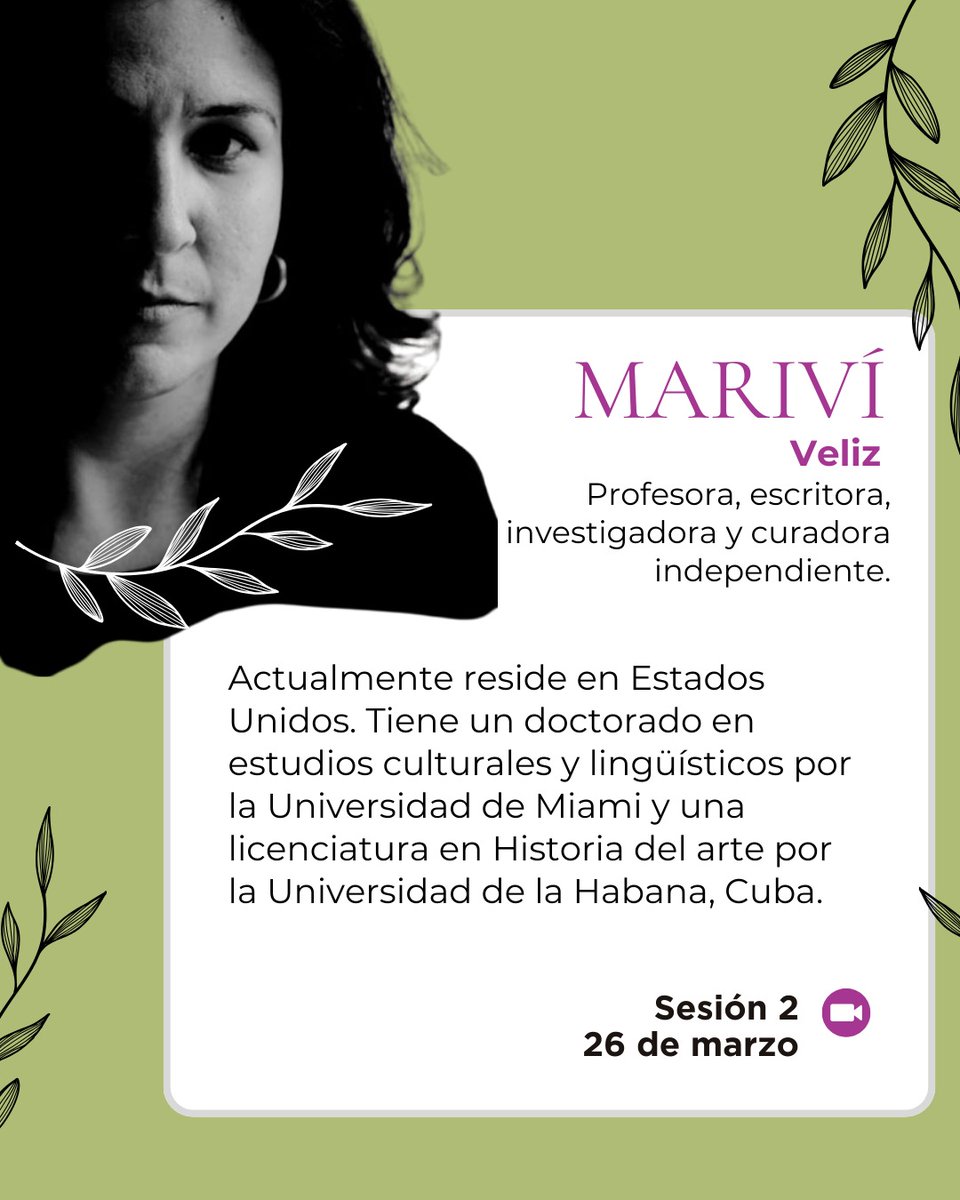 sala_mac's tweet photo. #conversaciones    
𝐕𝐈𝐒𝐔𝐀𝐋𝐈𝐃𝐀𝐃𝐄𝐒/𝐌𝐈𝐑𝐀𝐃𝐀𝐒 𝐃𝐄𝐒𝐃𝐄 𝐋𝐀 𝐏𝐄𝐑𝐈𝐅𝐄𝐑𝐈𝐀 @muahn
Miércoles  26 de marzo / Miércoles 2 abril, 2025
📍Sesiones virtual por Zoom 
Inscripciones: https://t.co/iMegcLFAM6…

#MUA #FCAM #SECAPPH #Matriz #MujeresCreadoras https://t.co/84kmVoNTmB