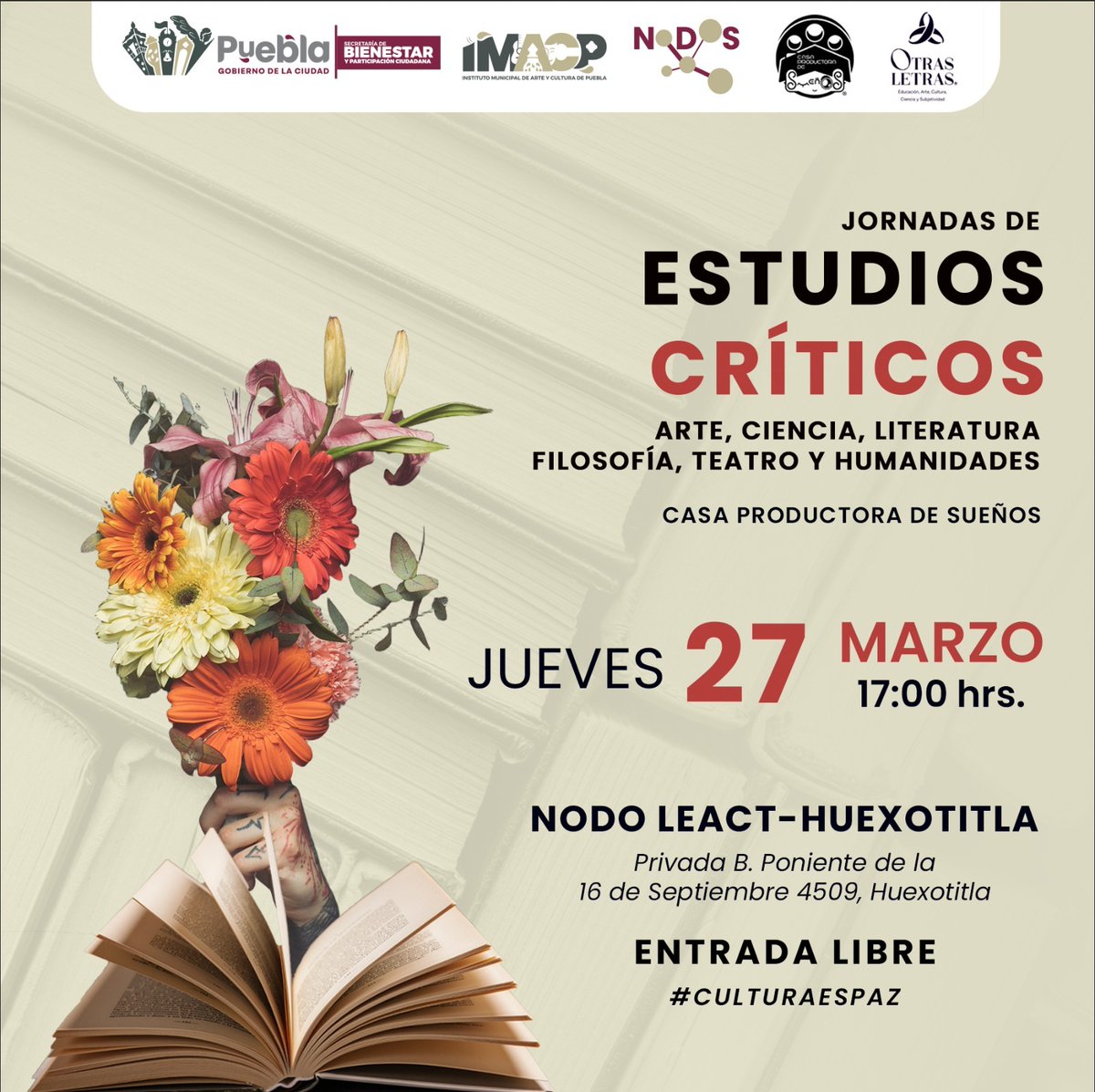 ElviraRuizVvnco's tweet photo. Jornadas de Estudios Críticos sobre
Arte, Ciencia, Literatura, Filosofía, Teatro y Humanidades #ElviraRuiz https://t.co/6pkeV0XVwL